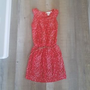 Sleeveless Summer Dress (Red w/Swallow Print)